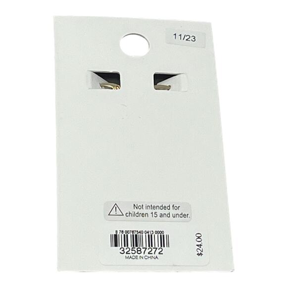 Express Gold Chunky Hoop Earrings Polished Hoops NWT - Picture 2 of 2